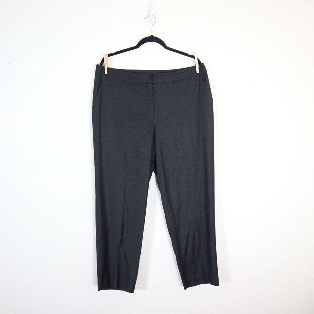 St John Size 14 Soft Flannel Trousers Fall 2011 Slim Straight Leg Pants Gray